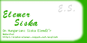 elemer siska business card